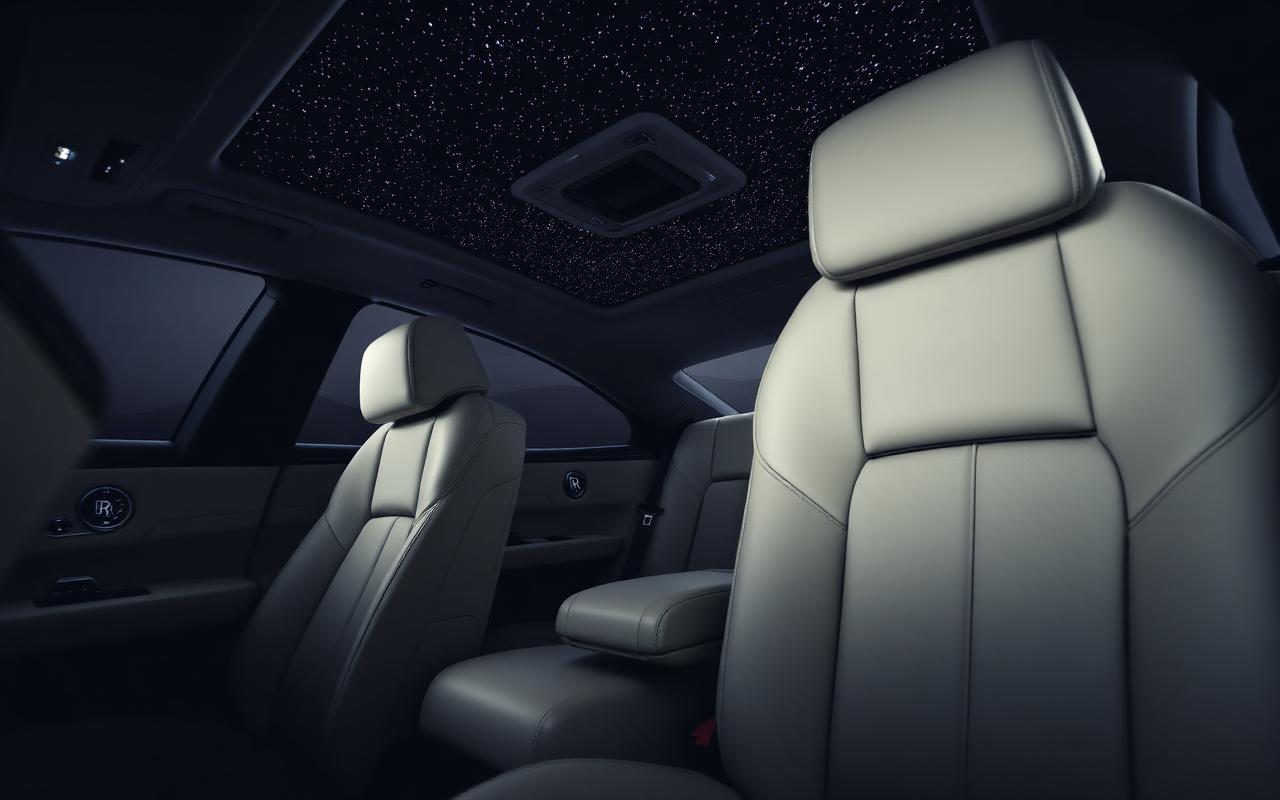 Rolls-Royce Ghost rear cabin with starlight headliner